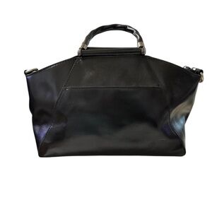 Patricia Nash Black Leather Satchel Crossbody Bag